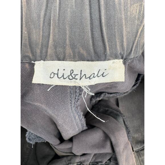 Oli & Hali Mineral Washed High Waist Pleated Barrel Pants Womens L Brown - Picture 10 of 14